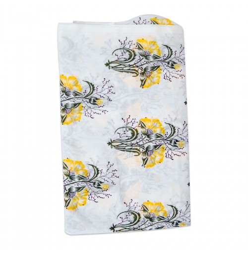 Best Selling Floral Block Printed Cotton Knitted Fabric Indian Handmade White Running Cloth Material For Dress Making Wholesale Best Selling Floral Block Printed Cotton Knitted Fabric Indian Handmade White Running Cloth Material For Dress Making Wholesale
