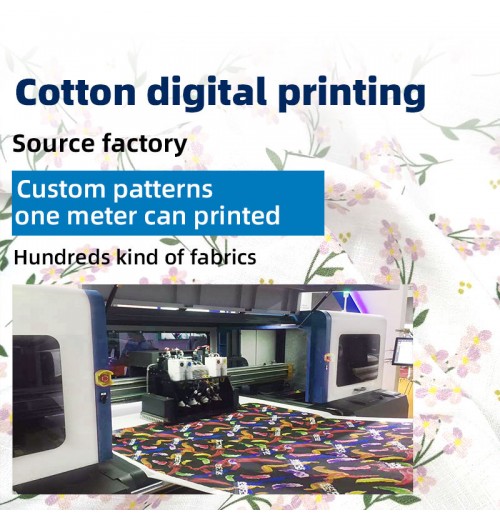 Cotton digital printing processing customization no MOQ custom pattern fabric China printing factory provide design services Cotton digital printing processing customization no MOQ custom pattern fabric China printing factory provide design services